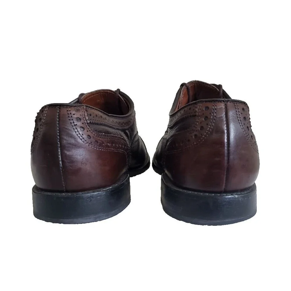 Allen Edmonds Hamptons 6621 Wingtip Oxfords Sz10.5 B Brown Burnished Calf Great